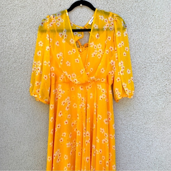 Calvin Klein Dresses & Skirts - Calvin Klein Daisy Chiffon 3/4 Surplus Maxi Dress